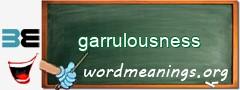 WordMeaning blackboard for garrulousness